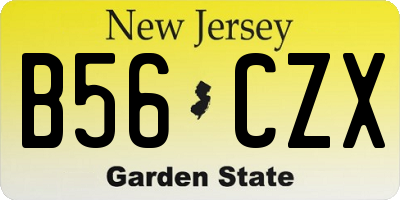 NJ license plate B56CZX