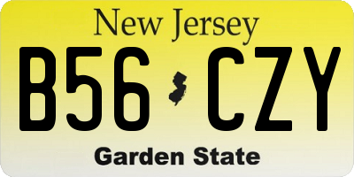 NJ license plate B56CZY
