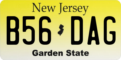 NJ license plate B56DAG