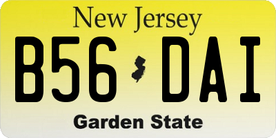 NJ license plate B56DAI