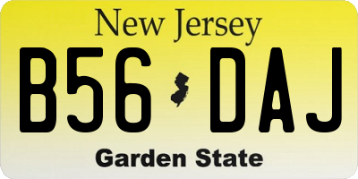 NJ license plate B56DAJ