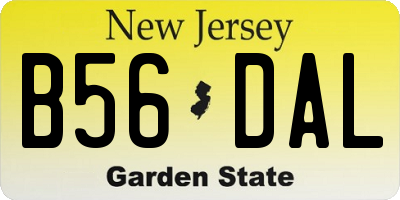 NJ license plate B56DAL