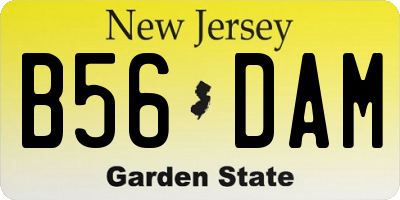 NJ license plate B56DAM
