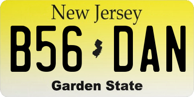 NJ license plate B56DAN