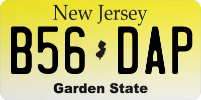 NJ license plate B56DAP