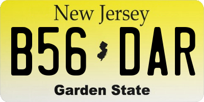 NJ license plate B56DAR