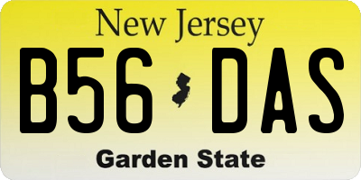 NJ license plate B56DAS
