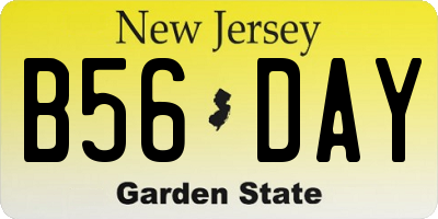 NJ license plate B56DAY