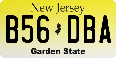 NJ license plate B56DBA