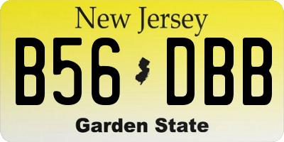 NJ license plate B56DBB
