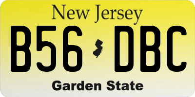 NJ license plate B56DBC