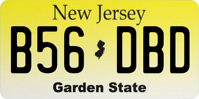 NJ license plate B56DBD
