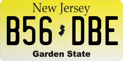 NJ license plate B56DBE