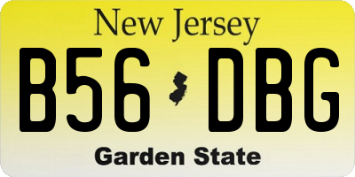 NJ license plate B56DBG
