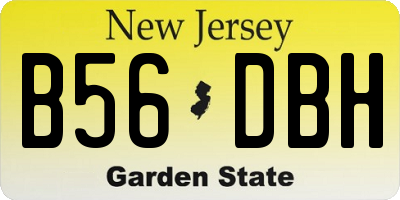NJ license plate B56DBH