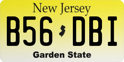 NJ license plate B56DBI