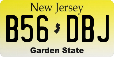NJ license plate B56DBJ