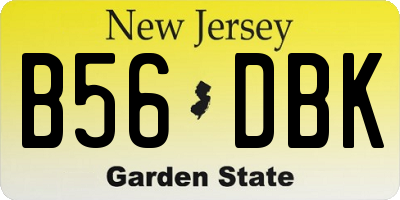NJ license plate B56DBK