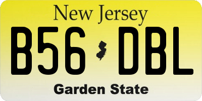 NJ license plate B56DBL