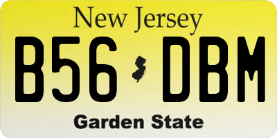 NJ license plate B56DBM