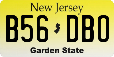 NJ license plate B56DBO