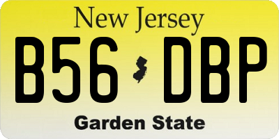 NJ license plate B56DBP