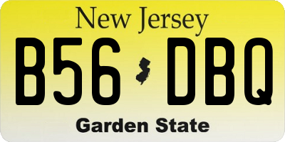 NJ license plate B56DBQ