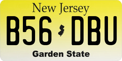 NJ license plate B56DBU