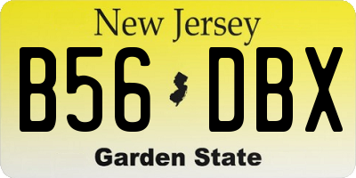 NJ license plate B56DBX