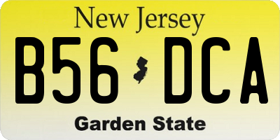 NJ license plate B56DCA