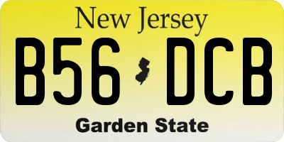 NJ license plate B56DCB
