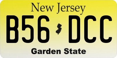 NJ license plate B56DCC