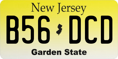 NJ license plate B56DCD