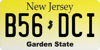 NJ license plate B56DCI