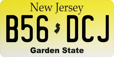NJ license plate B56DCJ