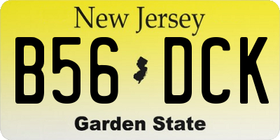 NJ license plate B56DCK