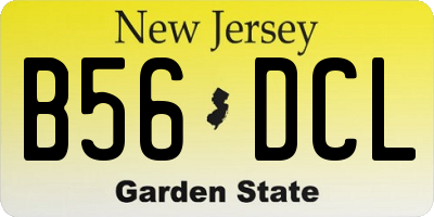 NJ license plate B56DCL