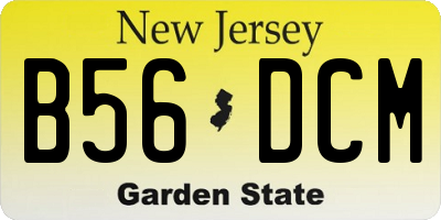 NJ license plate B56DCM