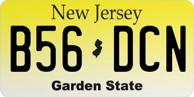 NJ license plate B56DCN