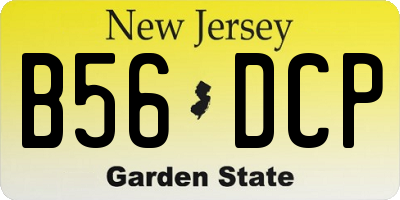 NJ license plate B56DCP