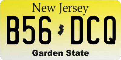 NJ license plate B56DCQ