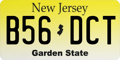 NJ license plate B56DCT