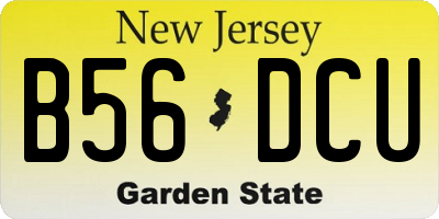 NJ license plate B56DCU