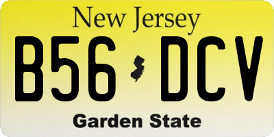 NJ license plate B56DCV