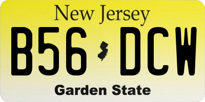 NJ license plate B56DCW