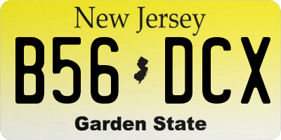 NJ license plate B56DCX