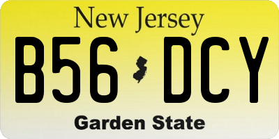 NJ license plate B56DCY