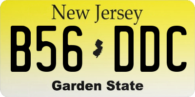 NJ license plate B56DDC