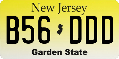 NJ license plate B56DDD