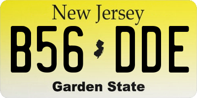NJ license plate B56DDE